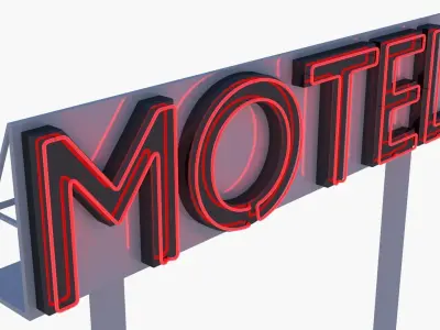 Highway and motel sign 3D Model Pack