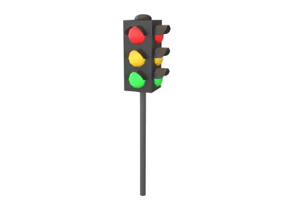 Traffic Light v2 005 Low-poly 3D model