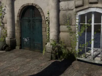 Ancient modular building Low-poly 3D model
