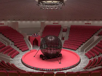  Globe of Death Steel Sphere On Circus Stage 