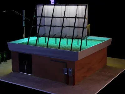 building with roof Free low-poly 3D model