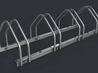 Bike Rack 2 PBR Game Ready Low-poly 3D model