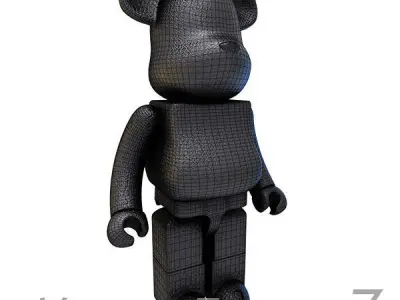 Black Leather Bear Brick 3D model