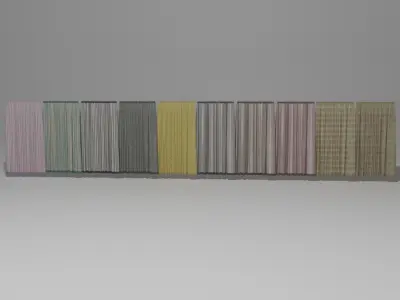 Multi-Colored Curtains Pack 3D model