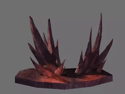 Game model - prominent volcanic stone teeth 3D model