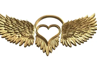 Wings Printable carved decor 18 3D print model