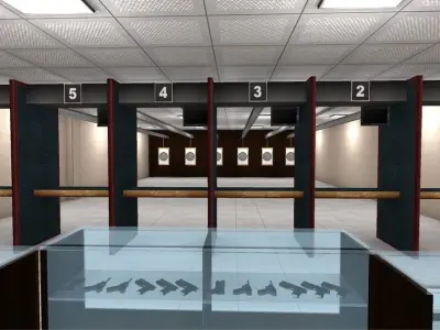 Shooting Interior Low-poly 3D model