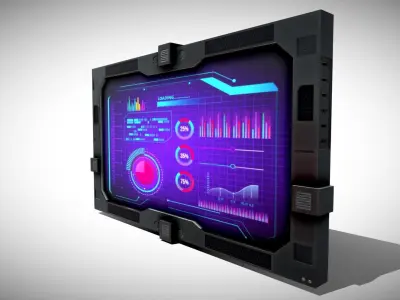 Sci-fi Display Low-poly 3D model