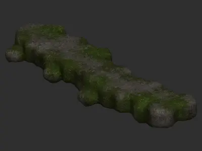 Rock Walkway 1 - 4 Combo - Moss 1 Low-poly 3D model