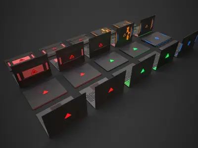 Scifi Laptop Collection Low-poly 3D model