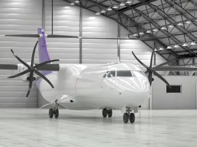  Regional Cargo Aircraft with Twin Turboprops Rigged for Maya 