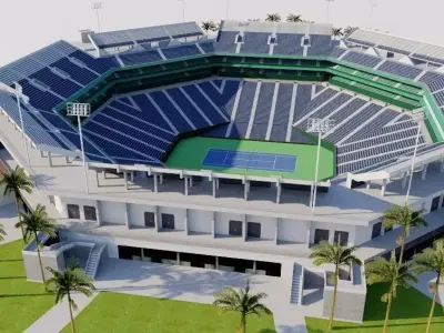 Indian Wells Tennis Garden - Stadium 1 Low-poly 3D model