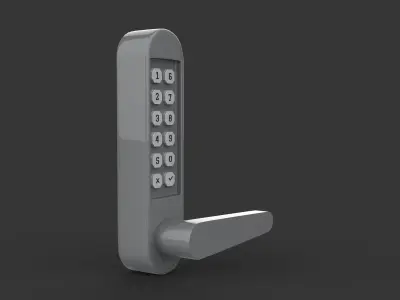 Door Handle with Combination Lock  3D model