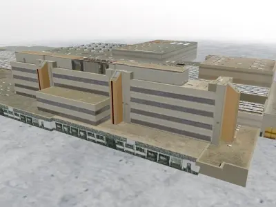 EDDF Cargo Terminal 3 Low-poly 3D model