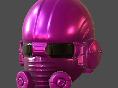 Gas mask helmet 3d model scifi Low-poly  Low-poly 3D model 271