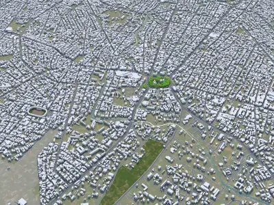 Benin City Nigeria 50km Low-poly 3D model