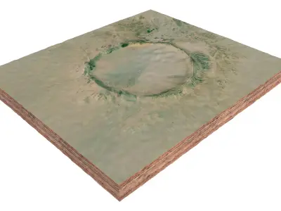 Tenoumer Crater Mauritania 3D model