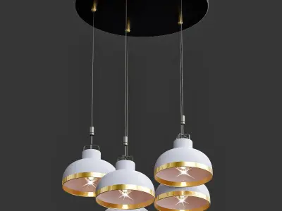 Pendan collection pendant light with four balls hanging from it 3D model
