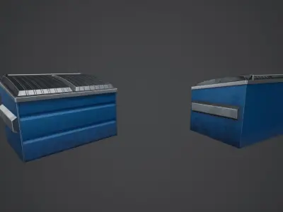 Stylized Dumpster Low-poly 3D model