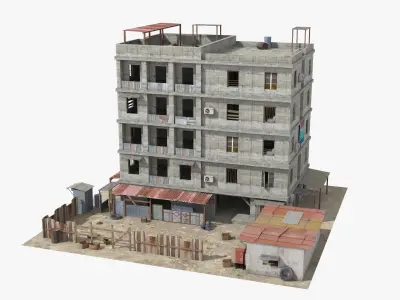 26 Slum Collection Low-poly 3D model