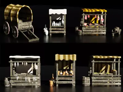 medieval knight Low-poly 3D model