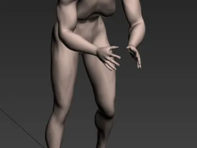 Synthetic humanoid female 3D model