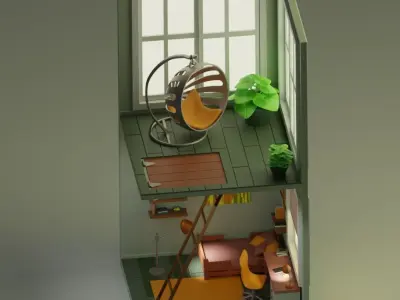 Isometric room Free 3D model