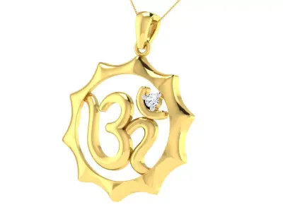 light weight yellow gold  diamond pendent -ZA PN 4224 3D print model