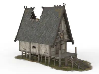 Viking House 02 Low-poly 3D model