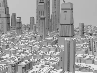  71 Sci-Fi Skycrapers and Buildings Kitbash - Cyberpunk Futuristic City 