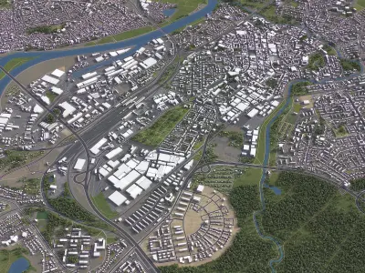 Hanau - 3d City Model Low-poly 3D model