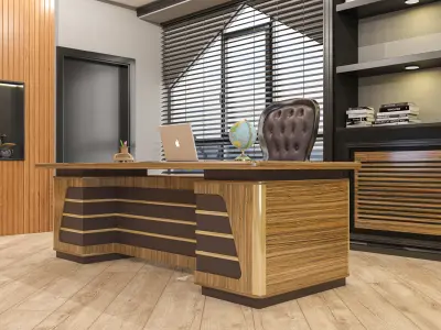 Executive Office Table 3D model  - Low Poly - Game Ready Low-poly 3D model