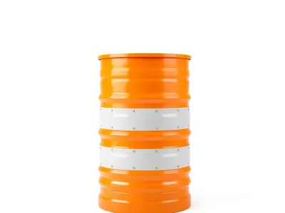 Orange Metal Barrel Model Pack for D Rendering and Gaming Low-poly 3D model