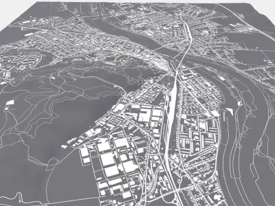 Cityscape Trencin Slovakia 3D model