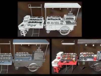Local Steamboat Vendor Low-poly 3D model