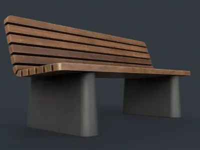 Modern Outdoor Bench 46 PBR Game Ready Low-poly 3D model