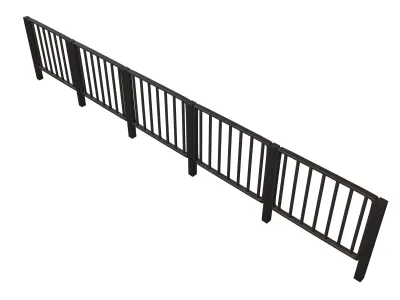 Iron Street Fence V2 002 Low-poly 3D model