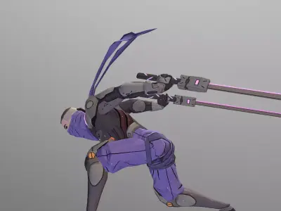 Cyborg Scifi Ninja Anticipated Slash FBX PNG 3D model