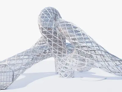 Futuristic Architectural Structure Building 3D model