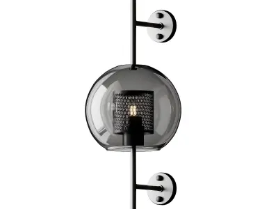 Modern 1 Light Globe Glass Wall Sconce 3D model