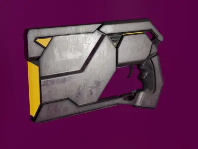 Stylized Sci-Fi Gun Weapon PBR low-poly game-ready Low-poly 3D model purchase