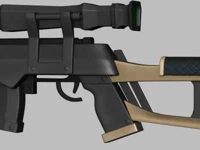 Sci-Fi Dragunov Sniper - Kalashnikov Gun Weaponry Low-poly 3D model