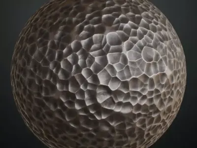 Fine-Dimpled Hand-Hammered Metal PBR Seamless Texture