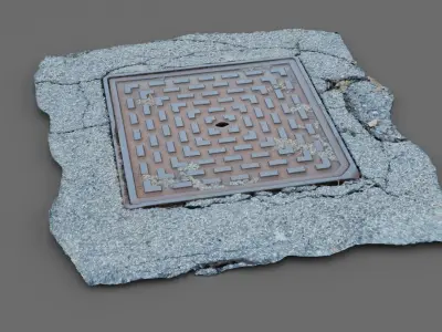 Cover manhole 08 raw scan 3D model