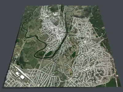 Cityscape  Izyum Ukraine 3D model