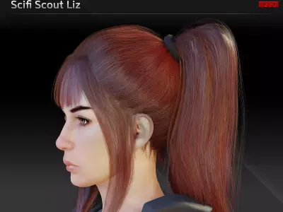 Scifi Scout Liz Low-poly 3D model