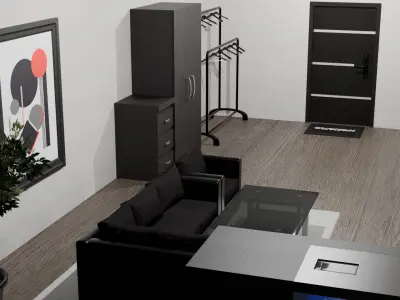 Modern Black White Room 3D model
