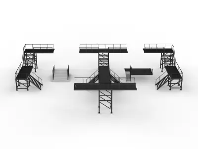 industrial stairs 03 3D model