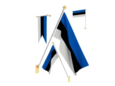 Flags of Estonia 3D model