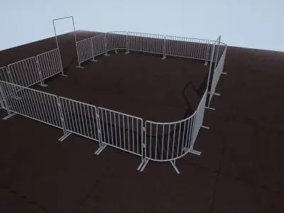 Modular Iron Barricade Low-poly 3D model